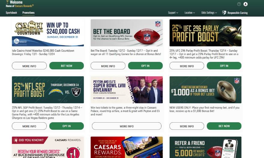 Caesars Sportsbook promos