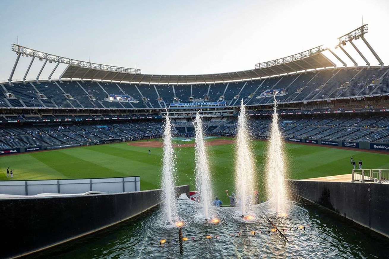 Kauffman Stadium is seen during Game 4 of the American League Division Series on Oct. 10, 2024, in Kansas City, Missouri.
