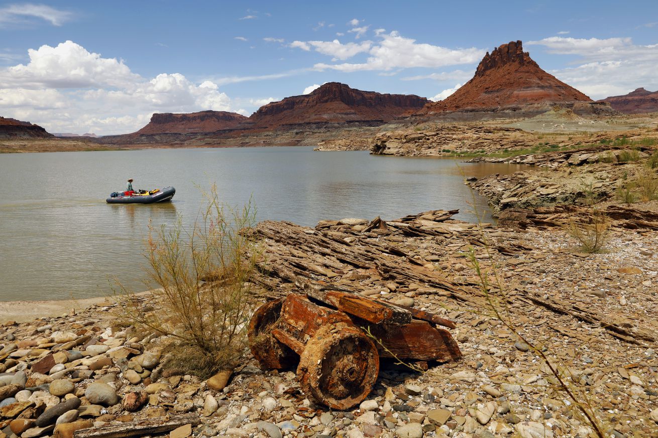 Water levels in Lake Powell are dropping due to drought and mismanagement effecting other parts of the Colorado River. July 2022