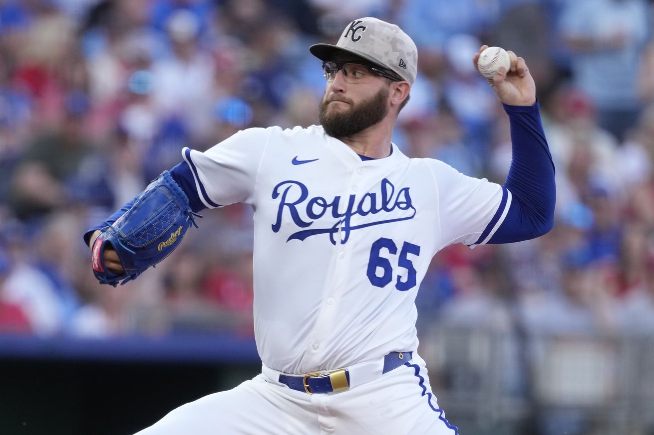 Noah Cameron #65 of the Kansas City Royals throws