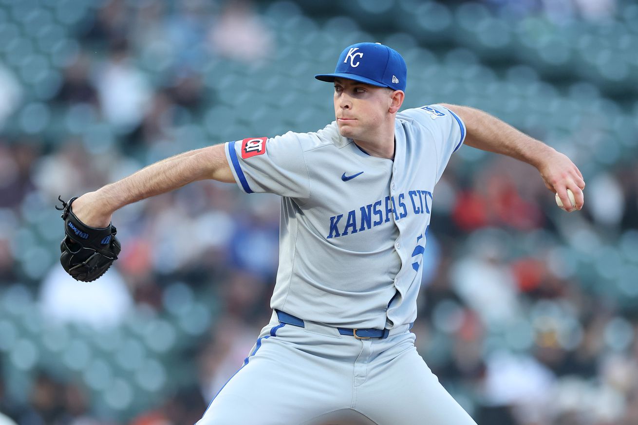 Kris Bubic #50 of the Kansas City Royals pitches against the San Francisco Giants