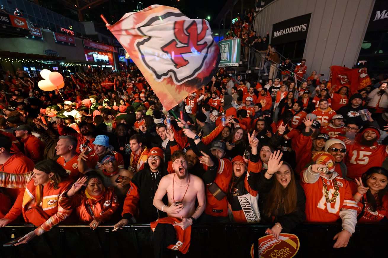 Kansas City Chiefs Fans Watch Super Bowl LVIII