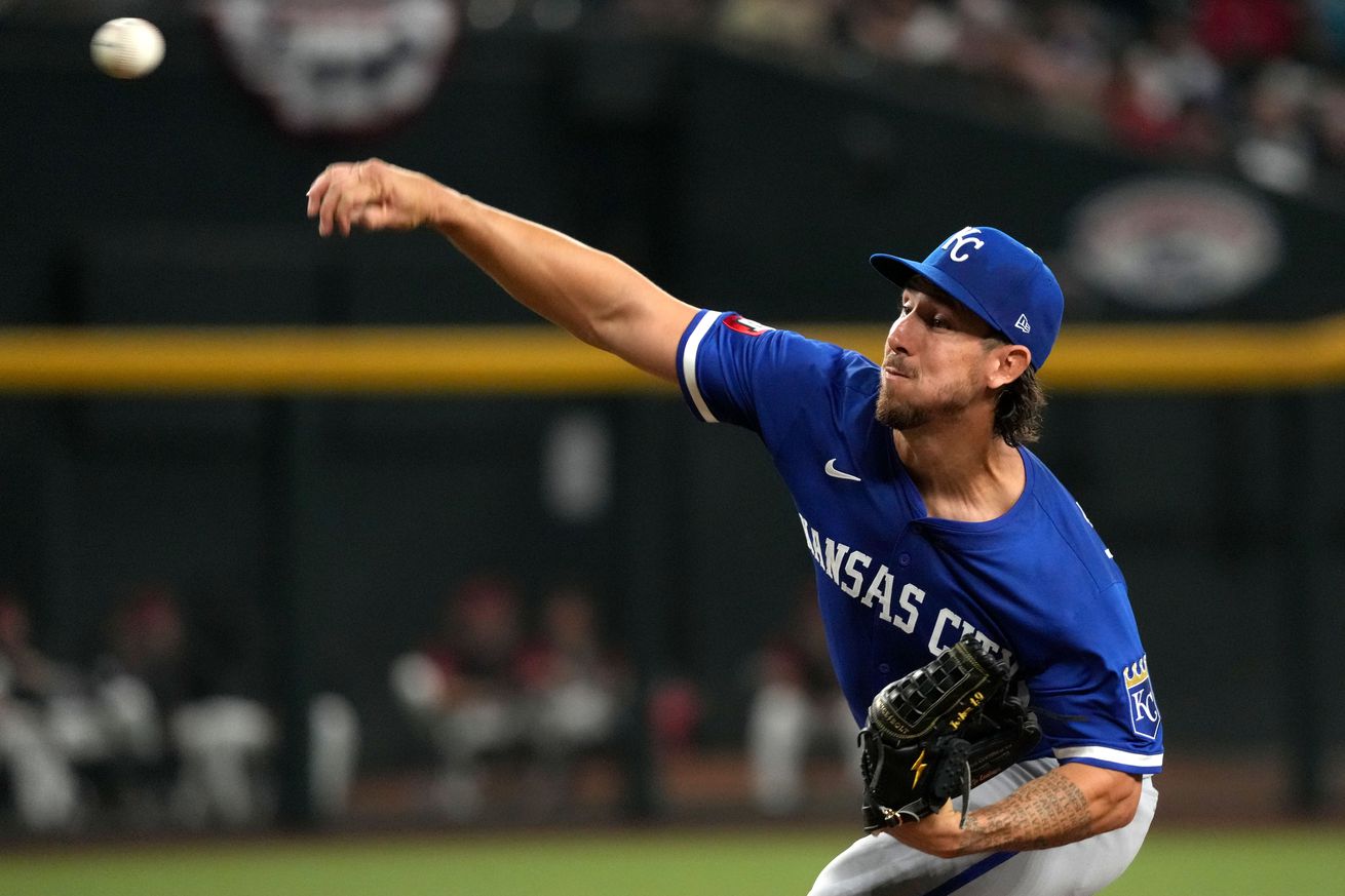 Royals pitcher Michael Lorenzen (24) throws