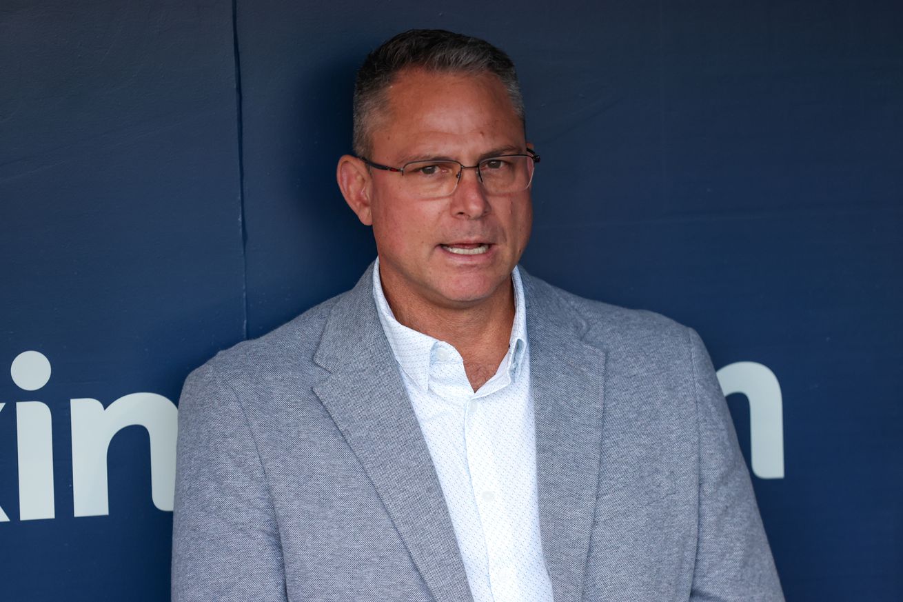 Kansas City Royals general manager J.J. Picollo before game 4 of the ALDS between the New York Yankees and Kansas City Royals on October 10, 2024 at Kauffman Stadium in Kansas City, MO.